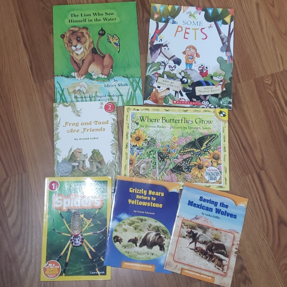 7 kids childrens book lot set NWOT animals pets